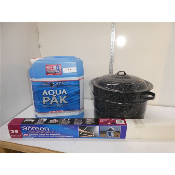 Aqua Pak water container, frame & screen kit,