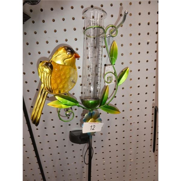 decorative solar light rain guage