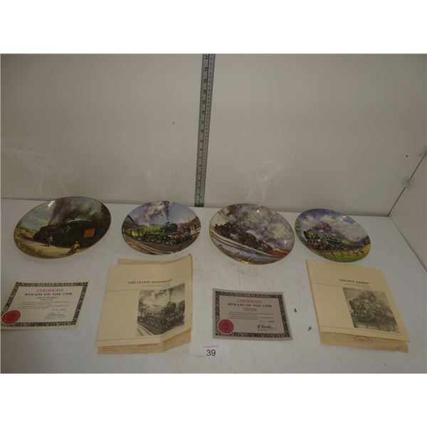 collectable train wall plates w/ certificates