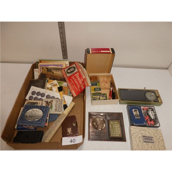 vintage books, boxes, souvenirs