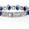 Image 3 : Platinum 43.57 ctw Burma No Heat Cabochon Star Sapphire & Diamond Tennis Bracele