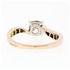 Image 7 : Antique Edwardian 18K Gold Platinum 0.90 ctw Diamond Wavy Accents Engagement Rin