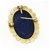 Image 5 : Antique Etruscan Revival 14k Gold GIA Carved Oval Blue Lapis Pendant or Brooch