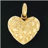 Image 5 : Sidra Brev Italian 18K Yellow Gold Large Puffed Textured Mosaic Heart Pendant