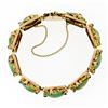 Image 7 : Vintage 14k Yellow Gold Cushion Cabochon Jade & 2.20 ctw Sapphire Chain Bracelet
