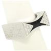 Image 2 : 14K White Gold 0.30 ctw Diamond & Black Enamel Stone Finished Squared Band Ring