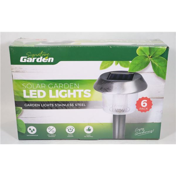 NEW 6 PACK LED SOLAR GARDEN LIGHTS