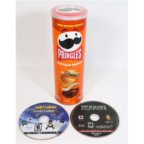 TWO PLAYSTATION 3 GAMES SOLD WITH PRINGLES CHIPS