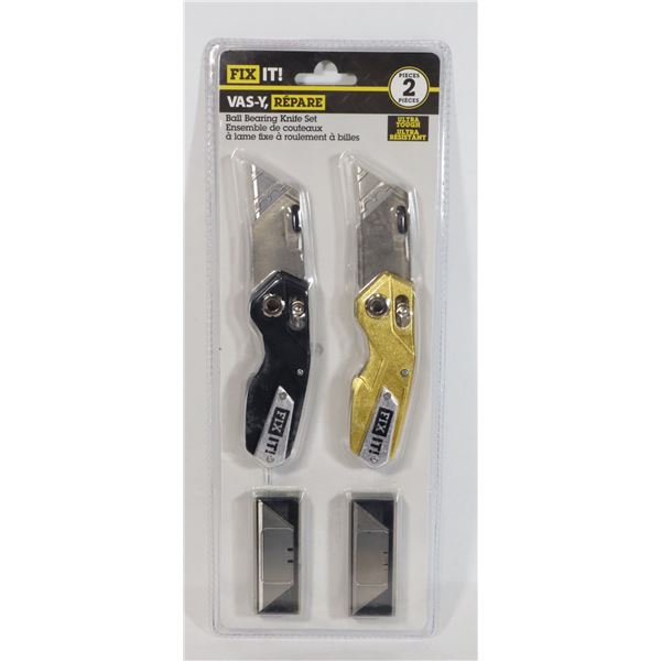 NEW 2PACK FIX IT! BALL BEARING KNIFE SET