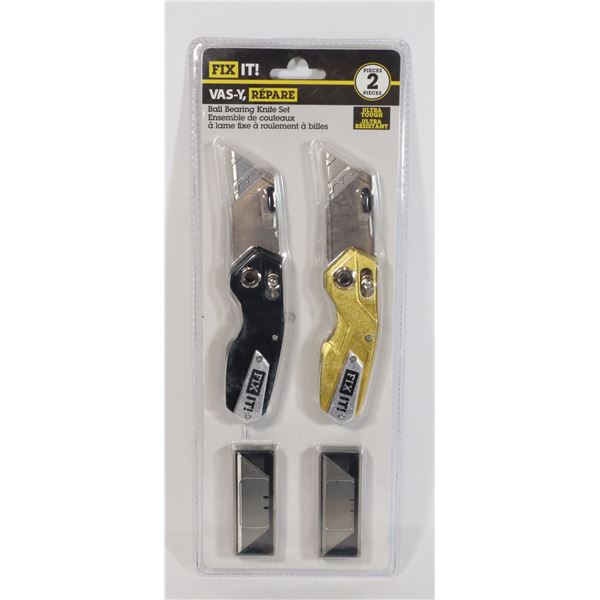 NEW 2PACK FIX IT! BALL BEARING KNIFE SET