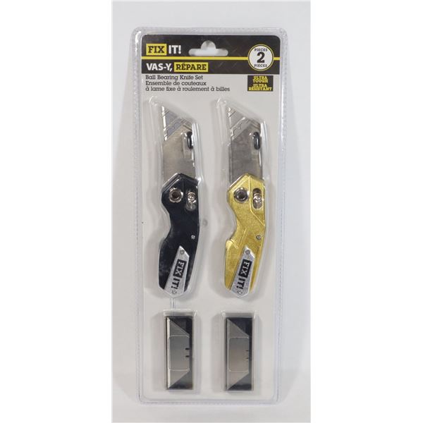 NEW 2PACK FIX IT! BALL BEARING KNIFE SET