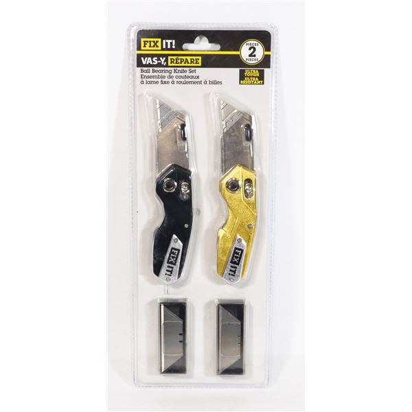 NEW 2PACK FIX IT! BALL BEARING KNIFE SET