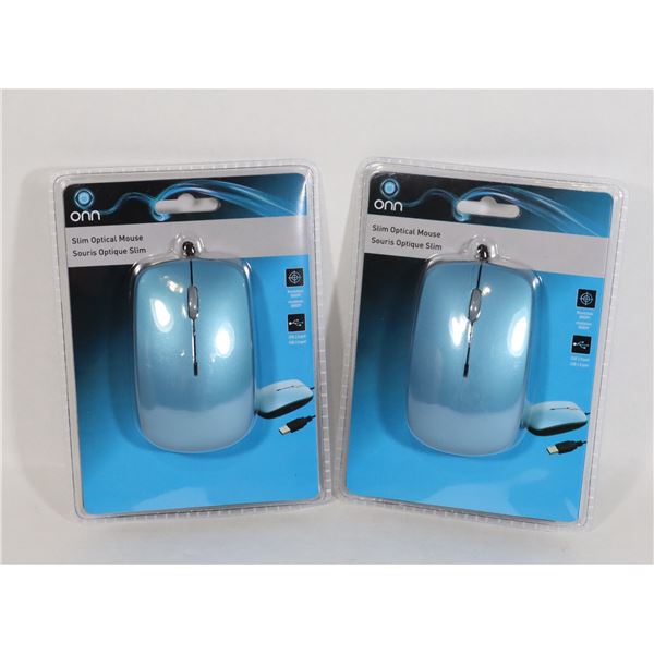 CASE OF ONN WIRED COMPUTER MICE (2 MICE IN CASE)