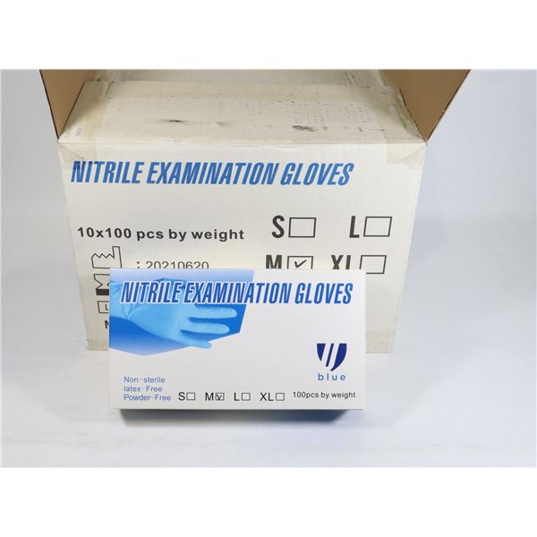 CASE OF NITRILE EXAMINATION GLOVES SIZE MEDIUM