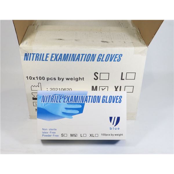 CASE OF NITRILE EXAMINATION GLOVES SIZE MEDIUM