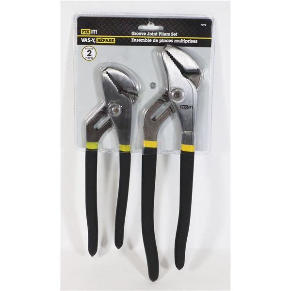 NEW FIX IT! 2 PACK GROOVE JOINT PLIERS SET