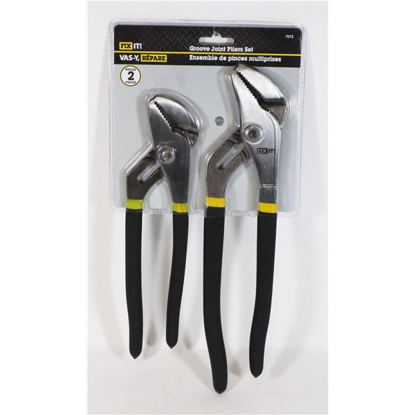 NEW FIX IT! 2 PACK GROOVE JOINT PLIERS SET