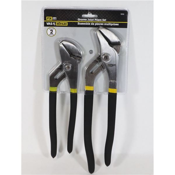 NEW FIX IT! 2 PACK GROOVE JOINT PLIERS SET