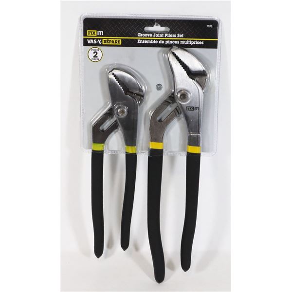 NEW FIX IT! 2 PACK GROOVE JOINT PLIERS SET