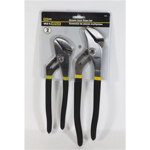 NEW FIX IT! 2 PACK GROOVE JOINT PLIERS SET