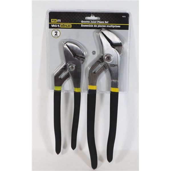 NEW FIX IT! 2 PACK GROOVE JOINT PLIERS SET