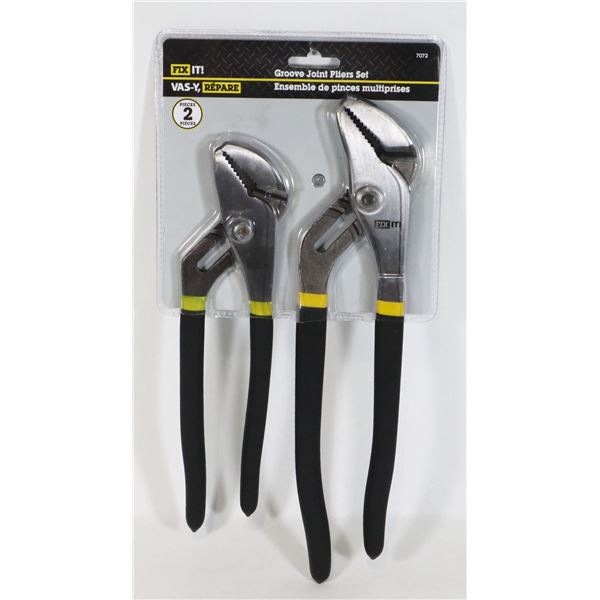 NEW FIX IT! 2 PACK GROOVE JOINT PLIERS SET