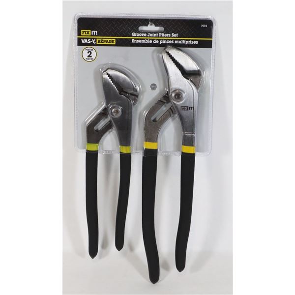 NEW FIX IT! 2 PACK GROOVE JOINT PLIERS SET