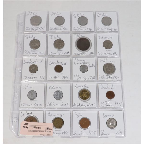 20 COINS 9 DIFFERENT COUNTRIES