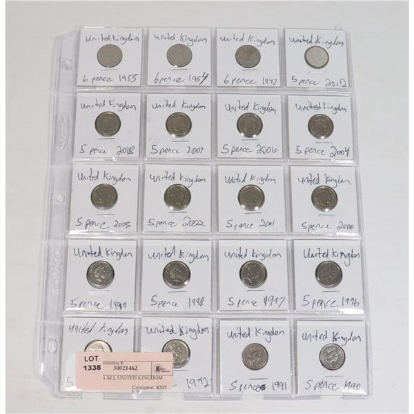 20 COINS ALL UNITED KINGDOM