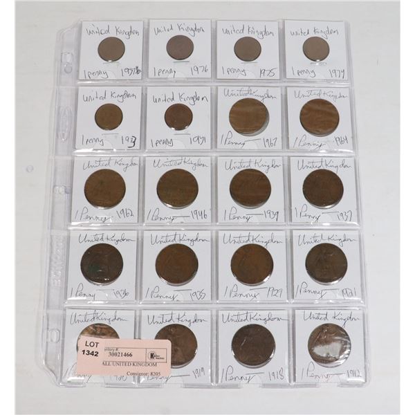 20 COINS ALL UNITED KINGDOM