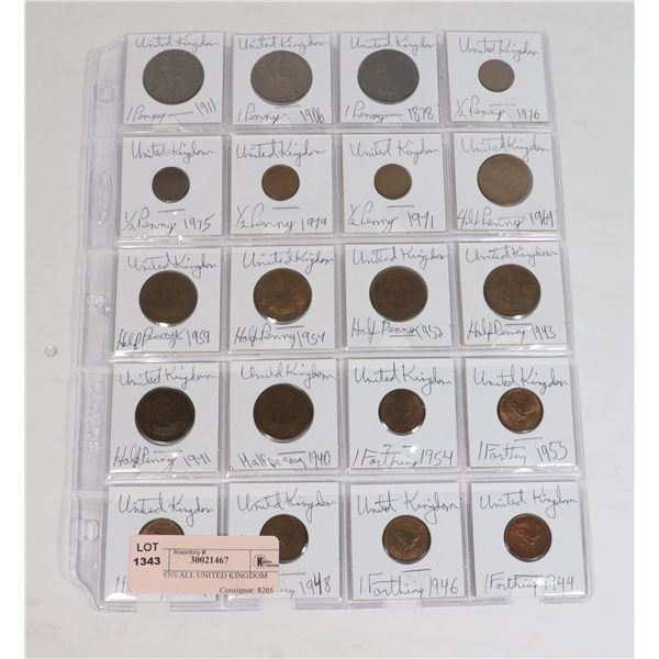 20 COINS ALL UNITED KINGDOM