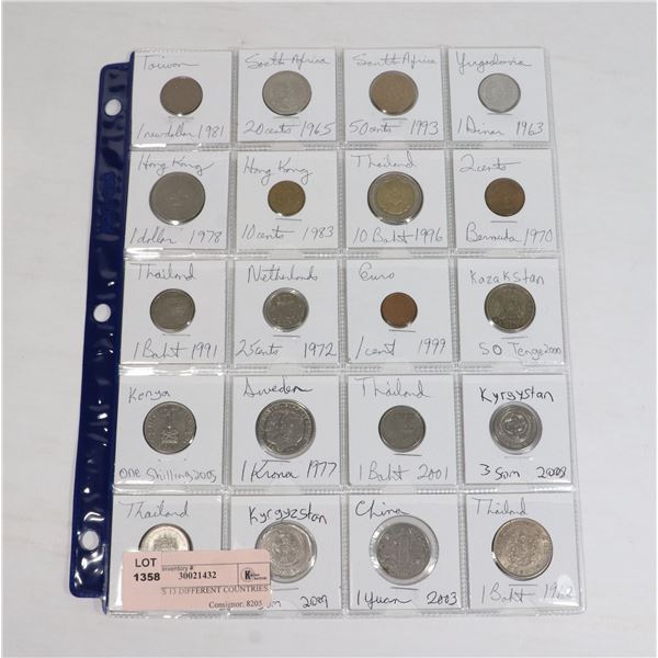 20 COINS 13 DIFFERENT COUNTRIES