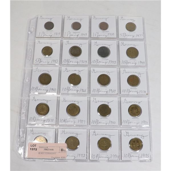 20 COINS ALL GERMANY