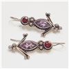 Image 2 : SILVER AMETHYST GARNET EARRINGS (~WEIGHT 8.52G)