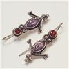 Image 3 : SILVER AMETHYST GARNET EARRINGS (~WEIGHT 8.52G)