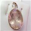 Image 1 : 14K YELLOW GOLD MORGANITE DIAMOND(0.2CT) PENDANT