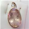 Image 2 : 14K YELLOW GOLD MORGANITE DIAMOND(0.2CT) PENDANT