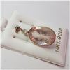 Image 3 : 14K YELLOW GOLD MORGANITE DIAMOND(0.2CT) PENDANT