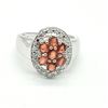 Image 1 : SILVER ORANGE SAPPHIRE(2.75CT) RHODIUM PLATED