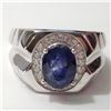 Image 1 : SILVER RHODIUM PLATED SAPPHIRE(3CT) RING