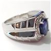 Image 2 : SILVER RHODIUM PLATED SAPPHIRE(3CT) RING