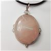 Image 1 : SILVER ROSE QUARTZ W/ CORD PENDANT(~WEIGHT 10.78G)