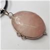 Image 2 : SILVER ROSE QUARTZ W/ CORD PENDANT(~WEIGHT 10.78G)