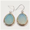 Image 1 : SILVER CHALCEDONY EARRINGS(~WEIGHT 12.57G)