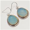 Image 3 : SILVER CHALCEDONY EARRINGS(~WEIGHT 12.57G)