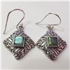 Image 1 : SILVER LABRADORITE  EARRINGS (~WEIGHT 6.57G)