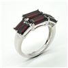 Image 3 : SILVER GARNET(3.8CT) RHODIUM PLATED RING (SIZE 6)