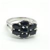 Image 1 : SILVER BLUE SAPPHIRE(3.6CT) RHODIUM PLATED RING