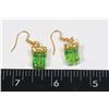 Image 1 : NEW GREEN RHINESTONE BLOCK DROP EARRINGS WITH