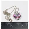 Image 1 : NEW HEART SHAPED PENDANT WITH RHINESTONE FLOWER